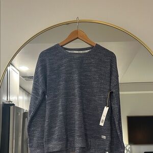 Rae Dunn Nightshadow Blue Textured Crew Sweatshirt